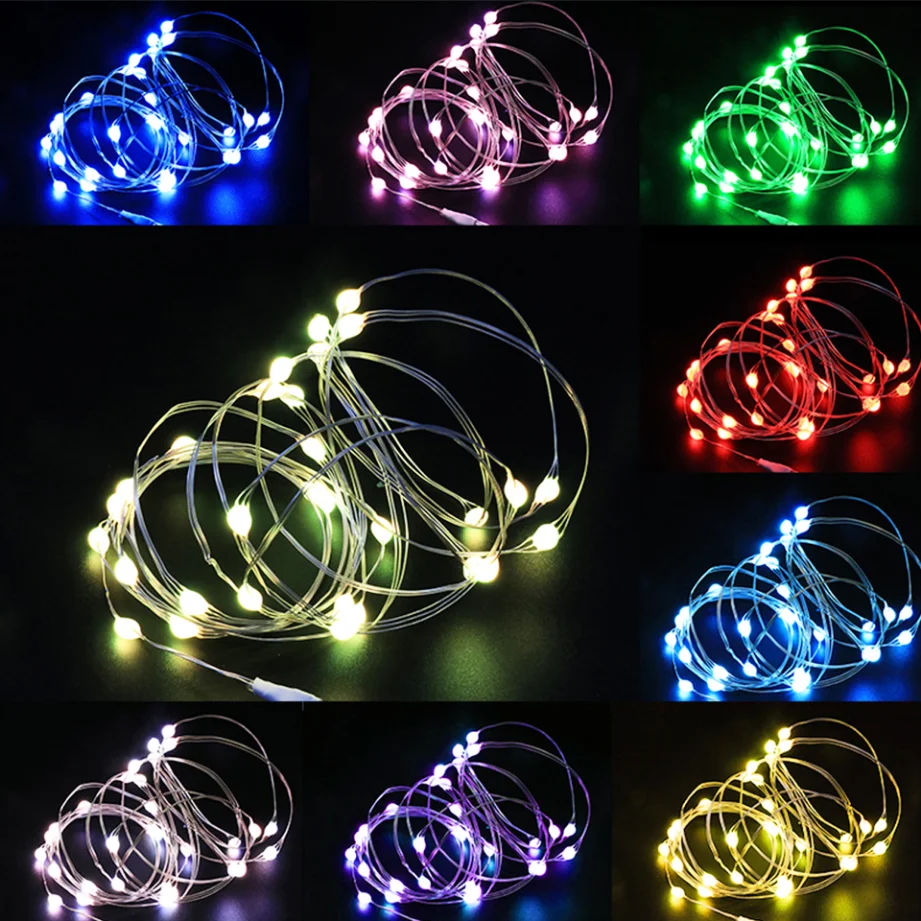 10pcs 6pcs Copper Wire LED String Lights Holiday Fairy Lights Garland Christmas Tree Decor Wedding Party DIY Natal Navidad 2023