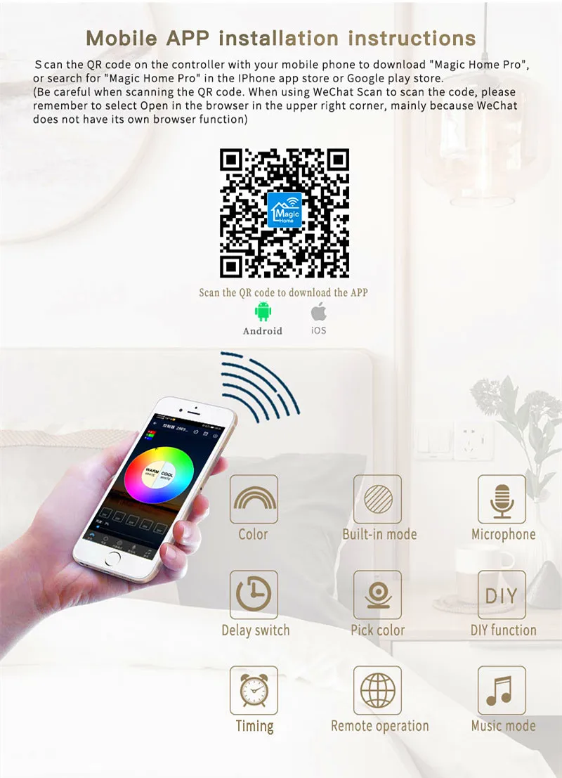 Magic Home LED WiFi Controller RGB RGBW RGBWW Pixel 12V 24V RF Remote Control For 5050 3528 WS2811 LED Strip
