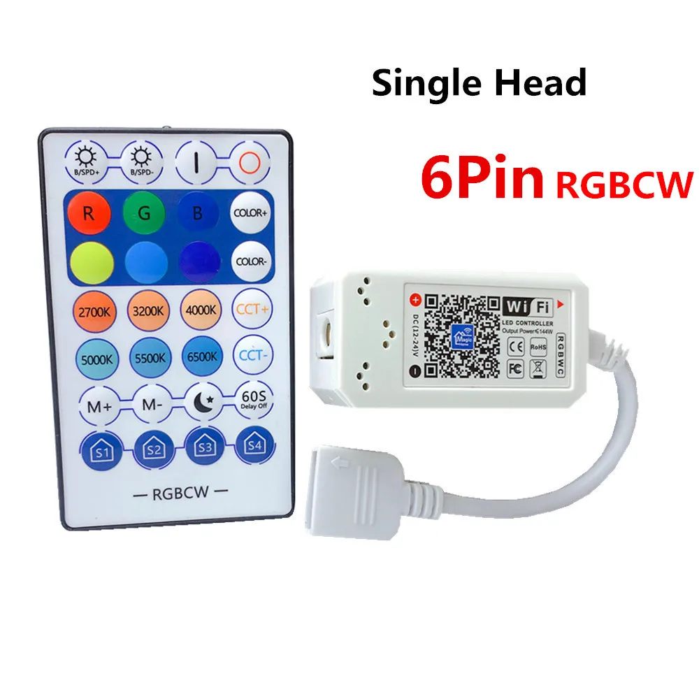 Magic Home LED WiFi Controller RGB RGBW RGBWW Pixel 12V 24V RF Remote Control For 5050 3528 WS2811 LED Strip