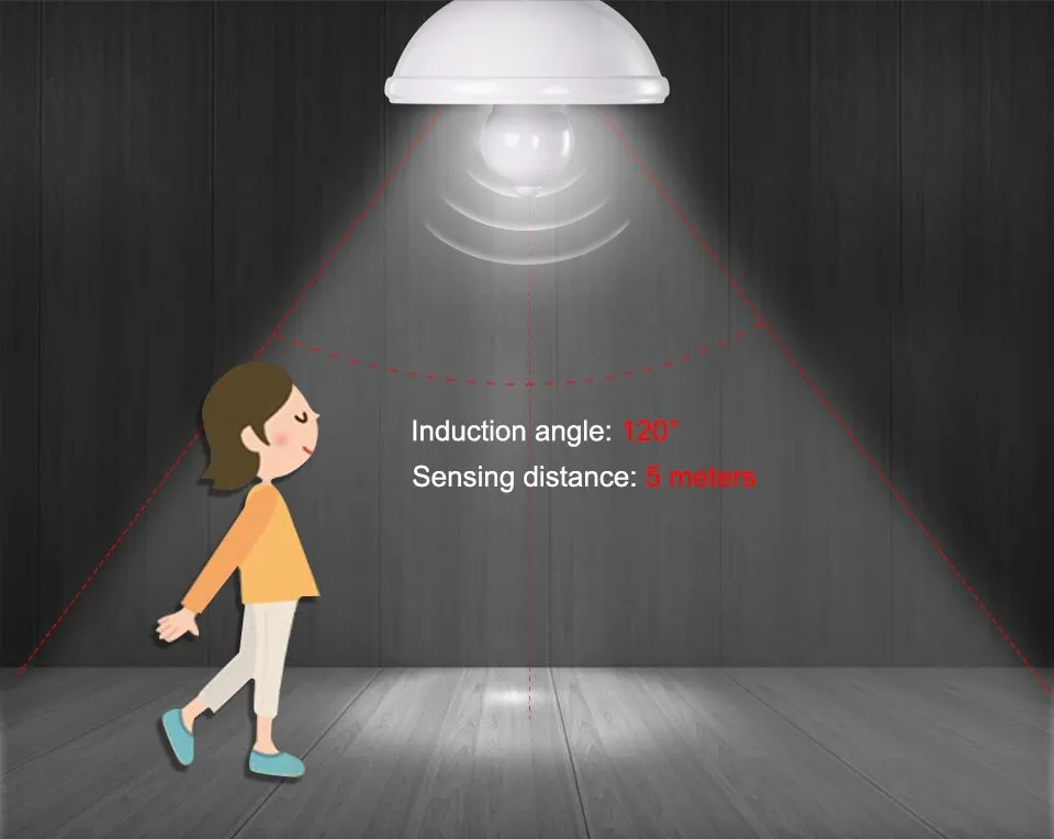 LED PIR Motion Sensor Light Bulb E27 Inteligent Human Infrared Induction White Warm Light Automatic Switch Light Bulb