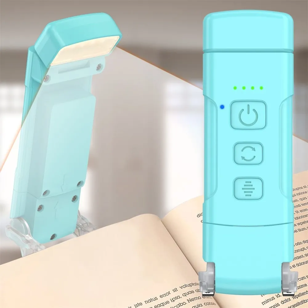 Book Light with Timer USB Rechargeable 3 Colors & 5 Brightness Reading Light Clip-on Read Lamp Bookmark Night Light Book Lamp
