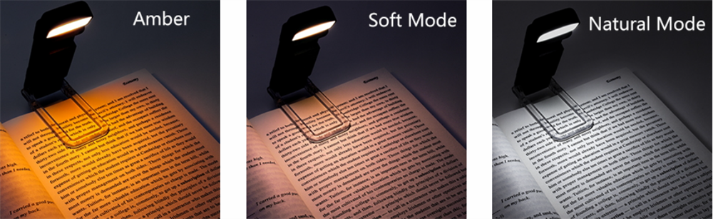 Book Light with Timer USB Rechargeable 3 Colors & 5 Brightness Reading Light Clip-on Read Lamp Bookmark Night Light Book Lamp