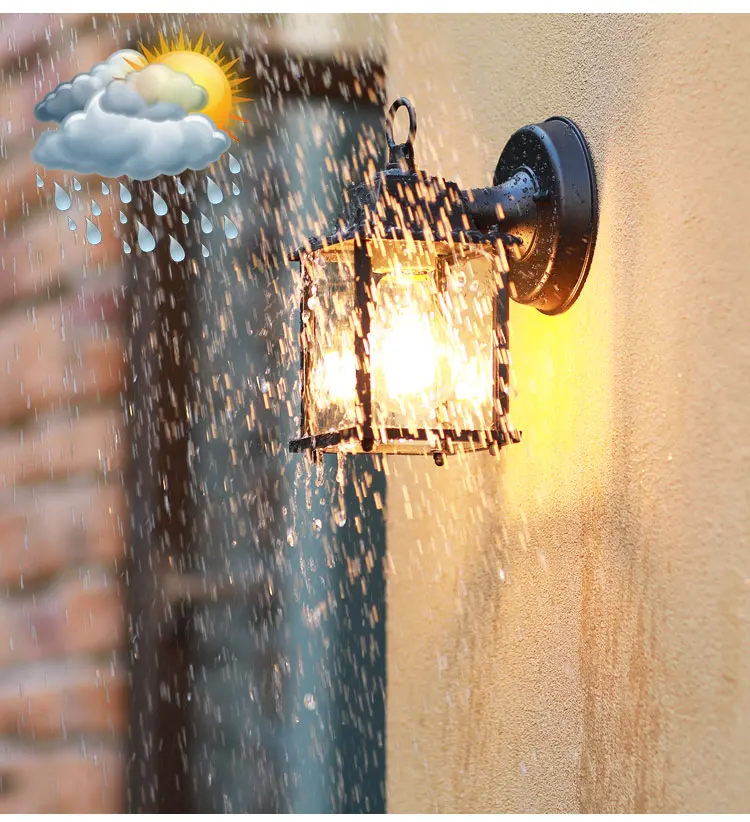 Retro Outdoor Wall Light Villa Garden Porch Wall Waterproof Lighting Courtyard Corridor Aisel Balcony Vintage E27 Fixtures