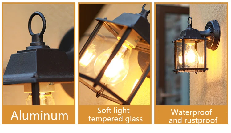 Retro Outdoor Wall Light Villa Garden Porch Wall Waterproof Lighting Courtyard Corridor Aisel Balcony Vintage E27 Fixtures
