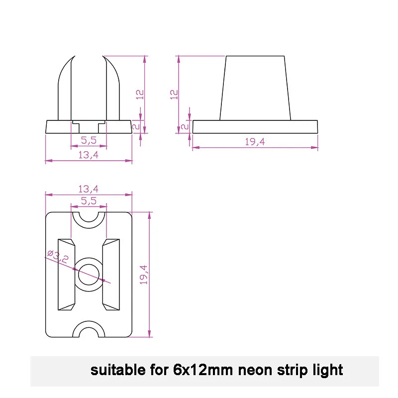 15pcs Neon LED Installation Accessary Silicon Slim Neon Flex LED Strip Clip