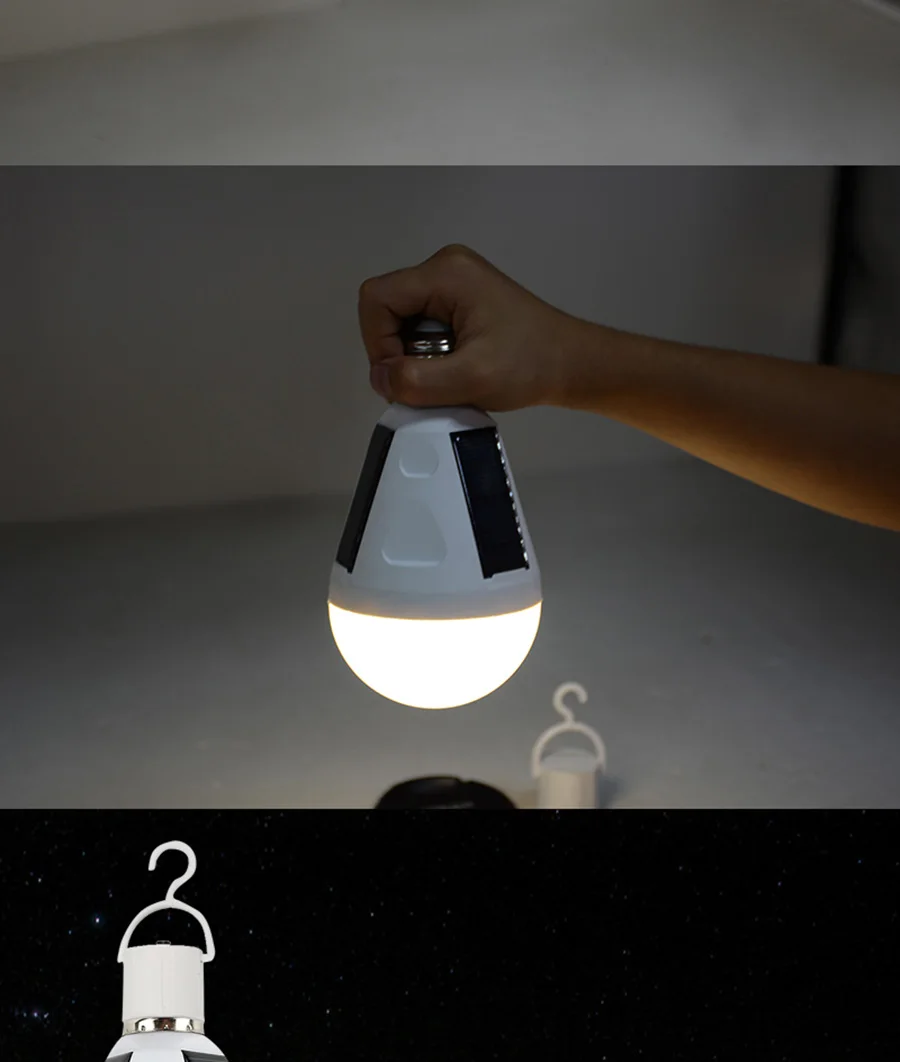 E27 Rechargeable LED Solar Bulb Lamp 7W 12W 85V-265V Outdoor Emergency Solar Powered Bulb Travel Fishing Camping Light Tent lamp