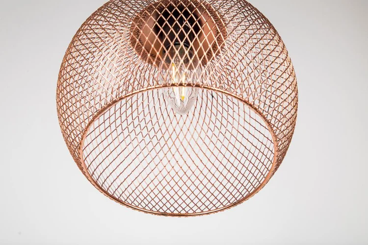 Modern Simple Light Fixture Nordic Restaurant Bar Lighting Living Room Walkway Retro Rose Gold Bird Cage Creative Chandelier