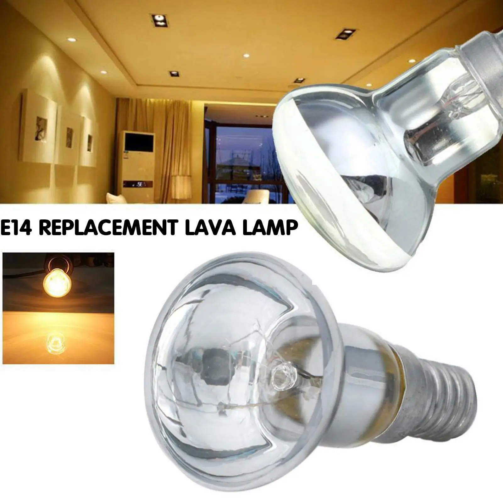 E14 Replacement Lava Lamp SES 30w R39 Reflector Bulb Filament Decor Incandescent Home Lamp K7E3