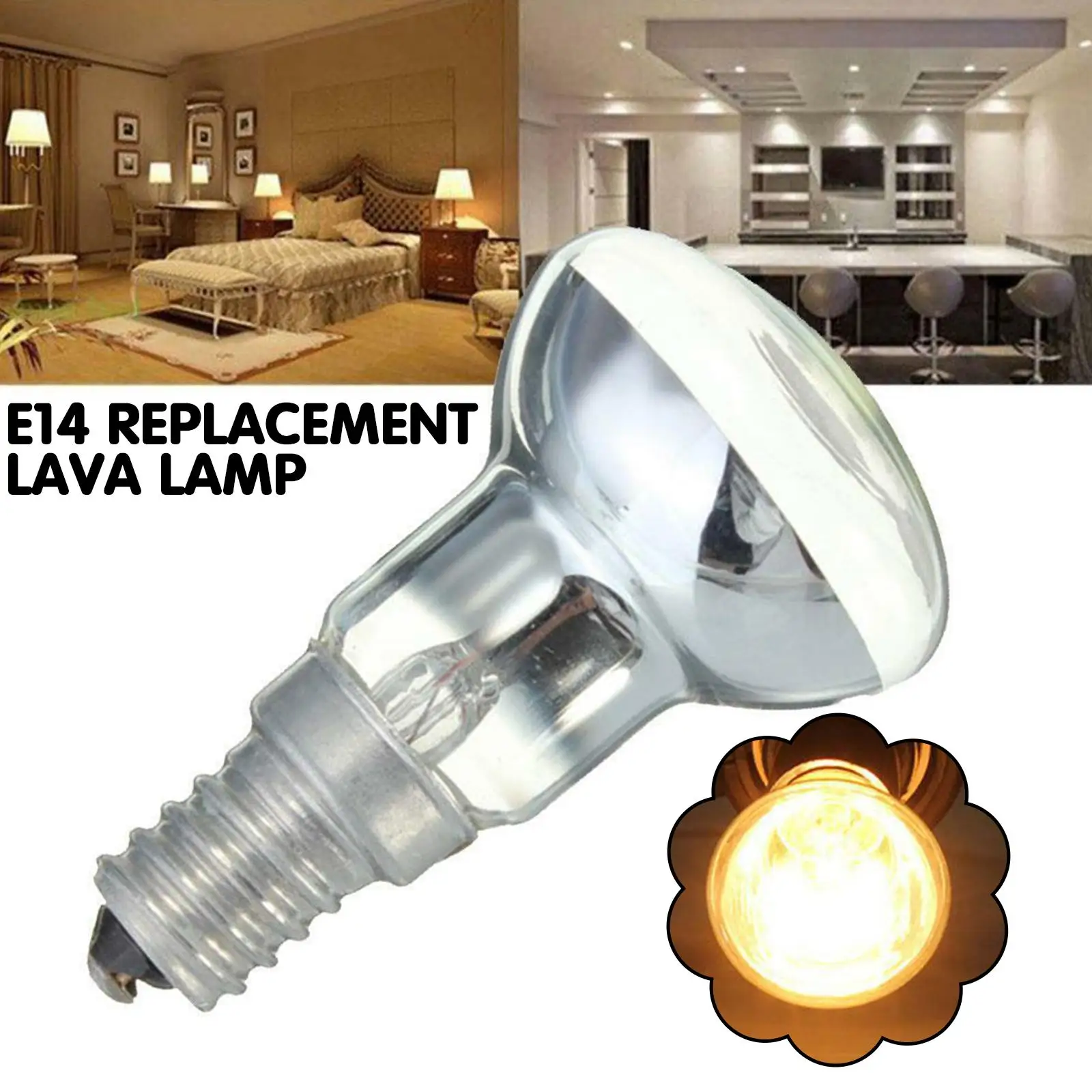 E14 Replacement Lava Lamp SES 30w R39 Reflector Bulb Filament Decor Incandescent Home Lamp K7E3