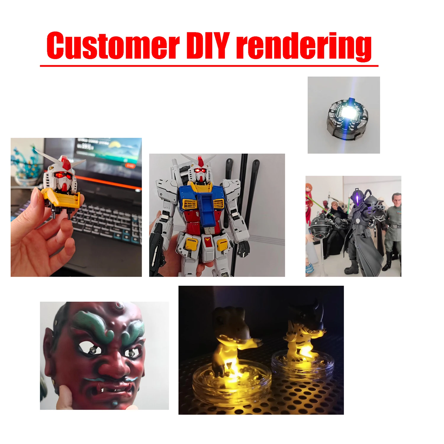 3 X Super Bright LED Magnetic Light Control Lamp Diy Toys Model Decorative Design Magnetic Induction Switch Lights w Battery