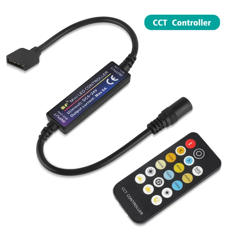 Mini Wireless RGB Controller LED Strip RF Remote Control for 4 5 6 Pins RGB RGBW RGBWW CCT RGB+CCT LED Tape Light DC5-24V Dimmer