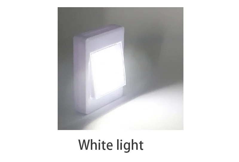 2 Pcs COB LED Night Lights AAA Battery Wall Light Operated with Switch Magic Tape for Cabinet lights Garage Corridor lamp