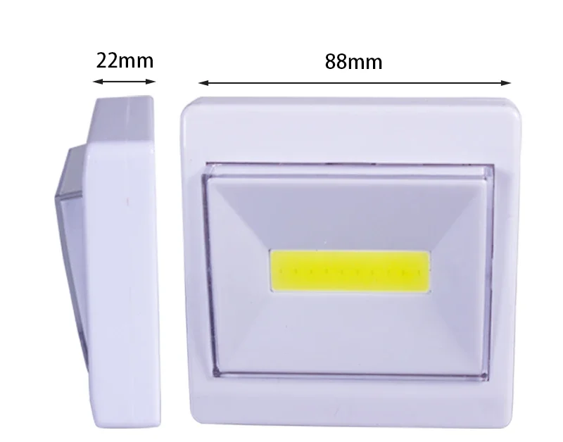 2 Pcs COB LED Night Lights AAA Battery Wall Light Operated with Switch Magic Tape for Cabinet lights Garage Corridor lamp