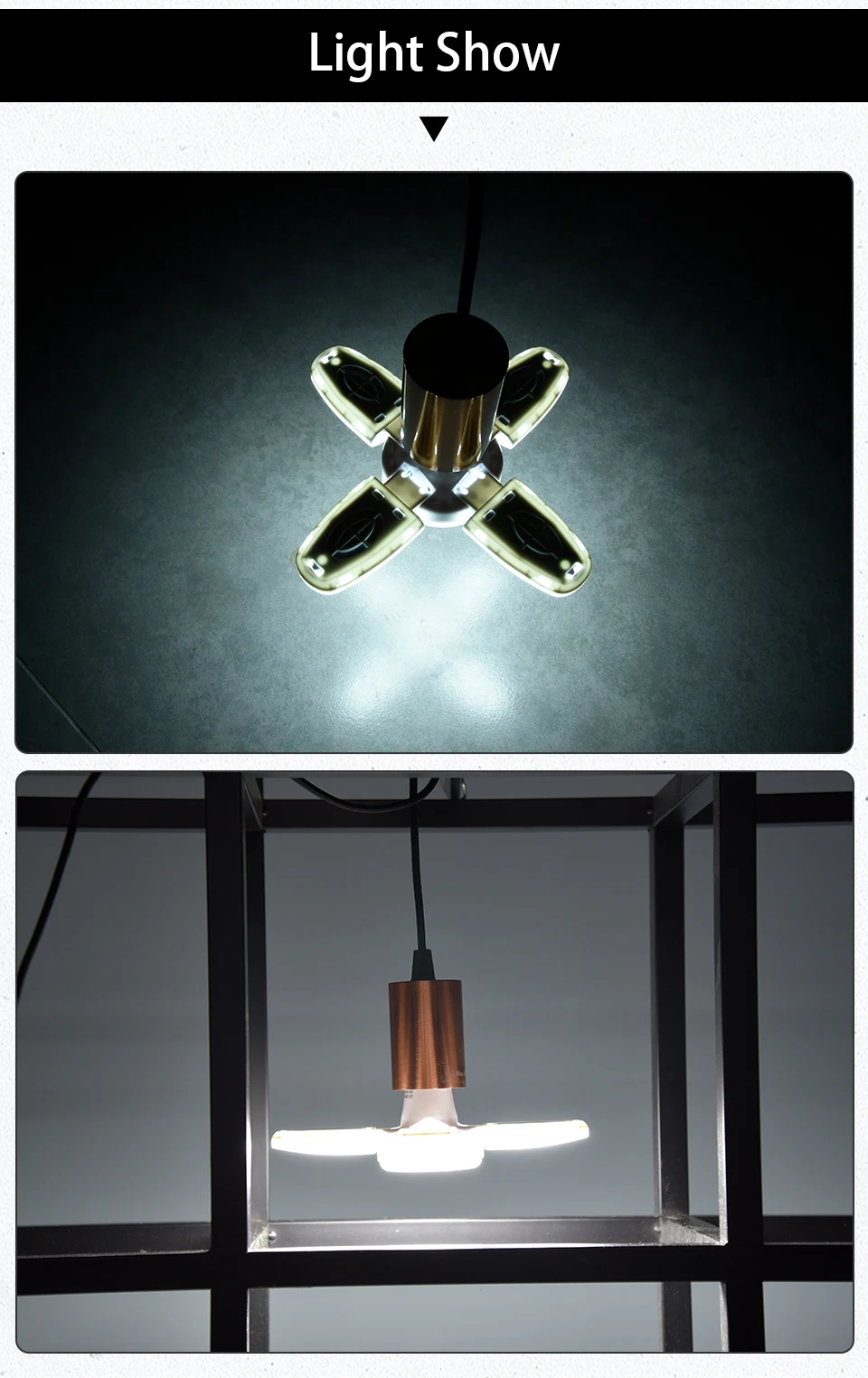 28W Foldable LED Bulb E27 Fan Blade LED Lamp AC 220V 110V Bombilla Lampada Spotlight for Home Ceiling Panel Room Garage Lighting