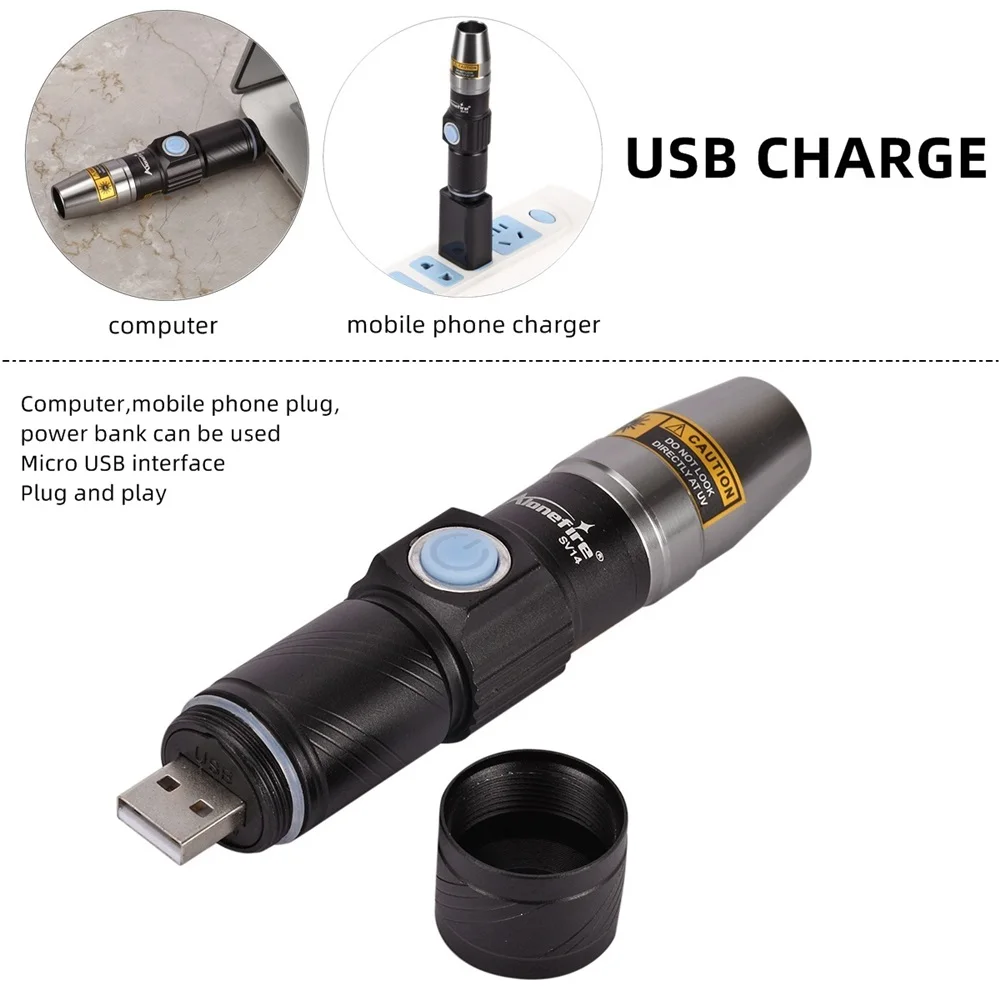 365nm UV Flashlight USB Rechargeable Money Pet Urine Ore Cat Tinea Leakage Scorpion Fluorescent Invisible Ink Marker Check Light