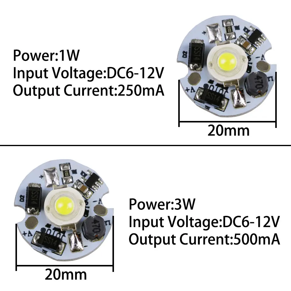 1W 3W LED Lamp Beads Constant Current Driver White Blue Power Circuit Board Lithium Battery 3-5V 6-12V 12-24V Transformer Module