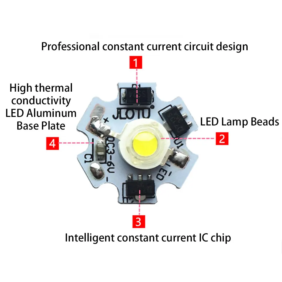 1W 3W LED Lamp Beads Constant Current Driver White Blue Power Circuit Board Lithium Battery 3-5V 6-12V 12-24V Transformer Module