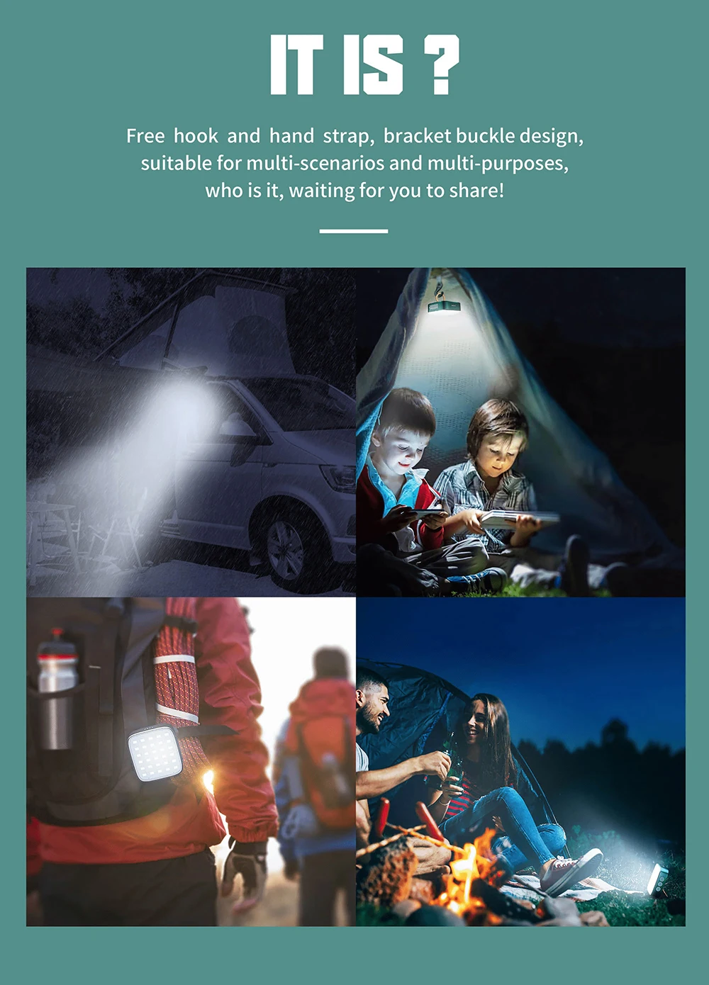 WUBEN F5 Multifunctional Camping Light 500 Lumens IP64 Type-C Charging Mobile Power Bank Outdoor Camping Tent Lights