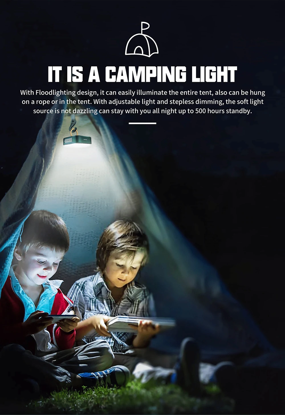 WUBEN F5 Multifunctional Camping Light 500 Lumens IP64 Type-C Charging Mobile Power Bank Outdoor Camping Tent Lights