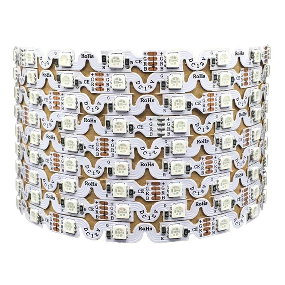 5m 12V 24V S Shape LED Strip LED Flexible Tape 5050 RGB Warm White 60LED/m Bending Channel Letter S Type Letter 8mm PCB
