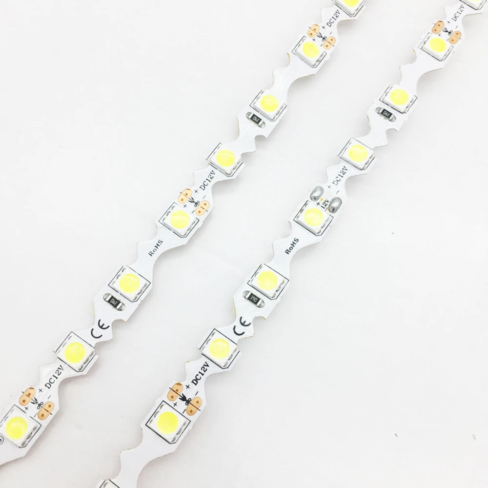 5m 12V 24V S Shape LED Strip LED Flexible Tape 5050 RGB Warm White 60LED/m Bending Channel Letter S Type Letter 8mm PCB