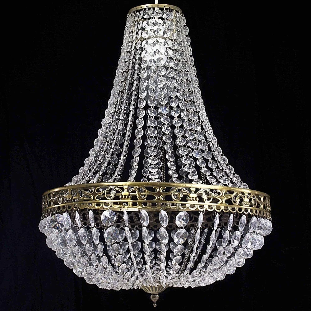 Premium Vintage Crystal Chandelier Ceiling Light Shade Drop Light Easy Fitting Charlotte Pendant Lampshade Without cord kit