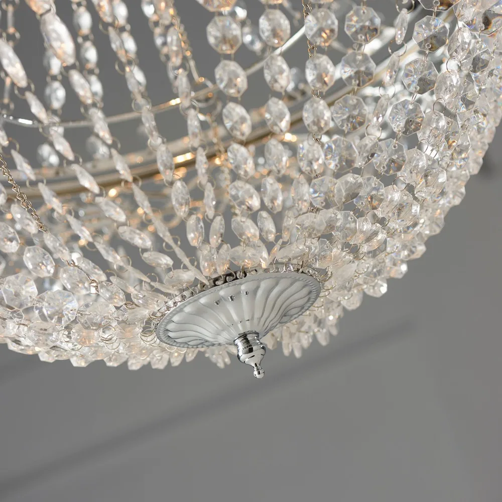 Premium Vintage Crystal Chandelier Ceiling Light Shade Drop Light Easy Fitting Charlotte Pendant Lampshade Without cord kit