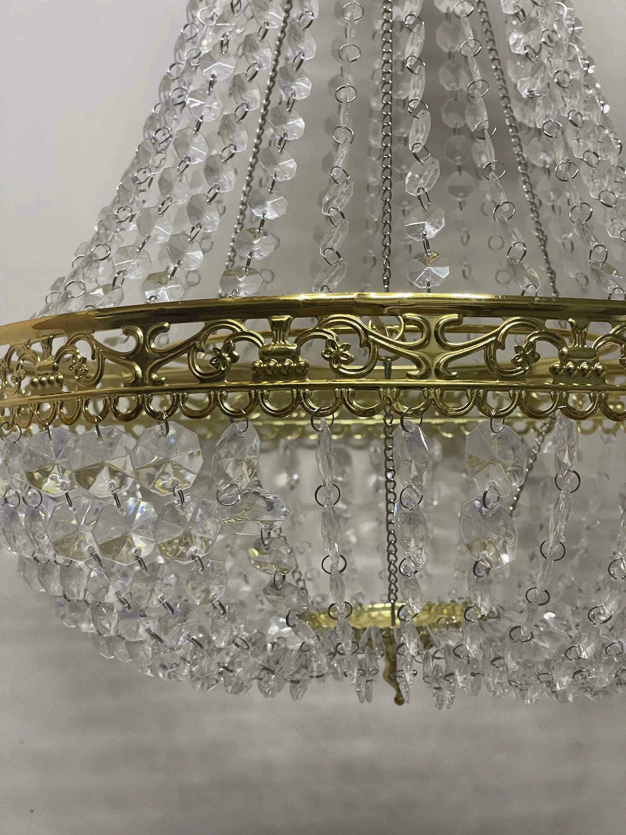 Premium Vintage Crystal Chandelier Ceiling Light Shade Drop Light Easy Fitting Charlotte Pendant Lampshade Without cord kit