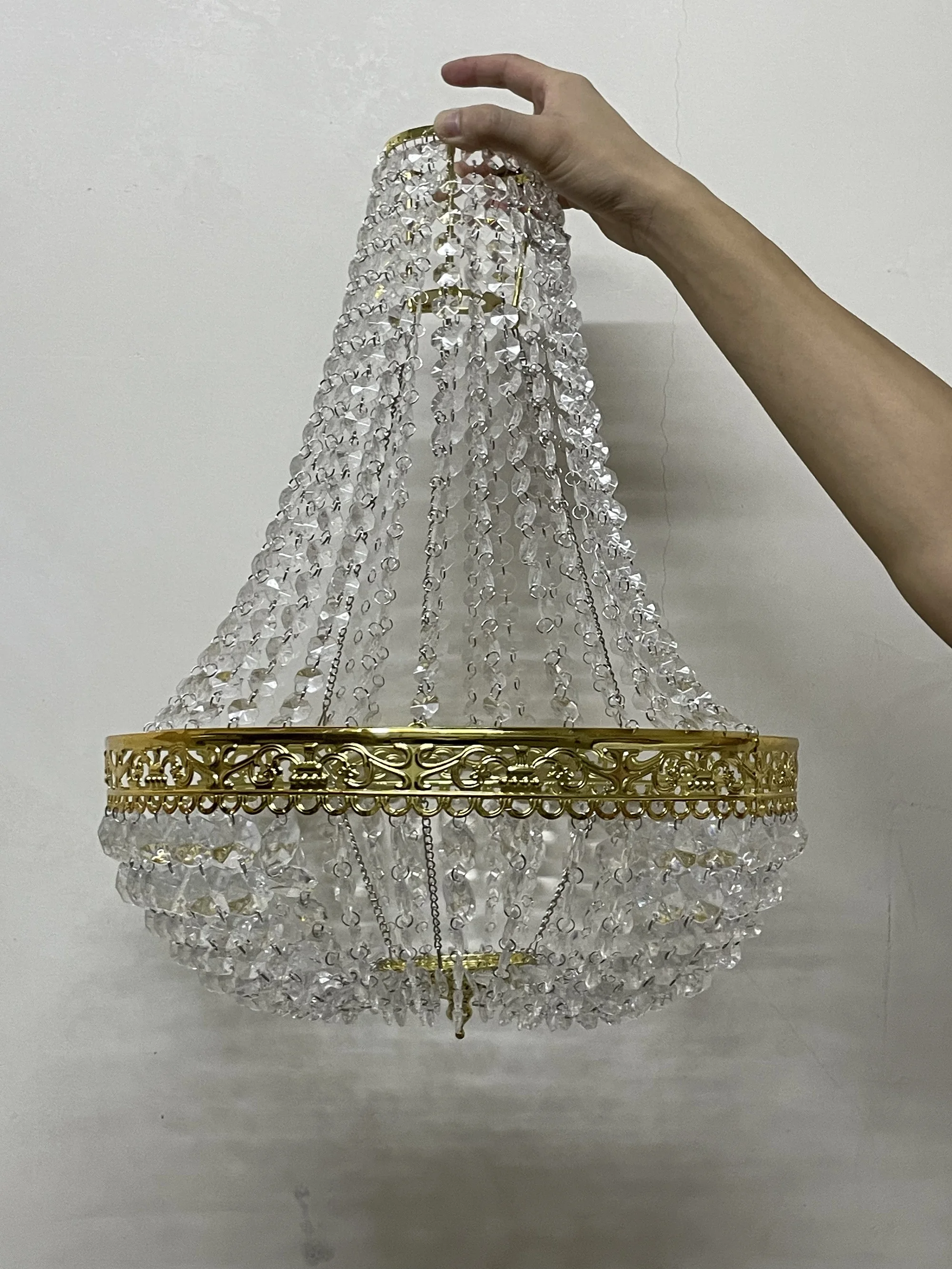 Premium Vintage Crystal Chandelier Ceiling Light Shade Drop Light Easy Fitting Charlotte Pendant Lampshade Without cord kit