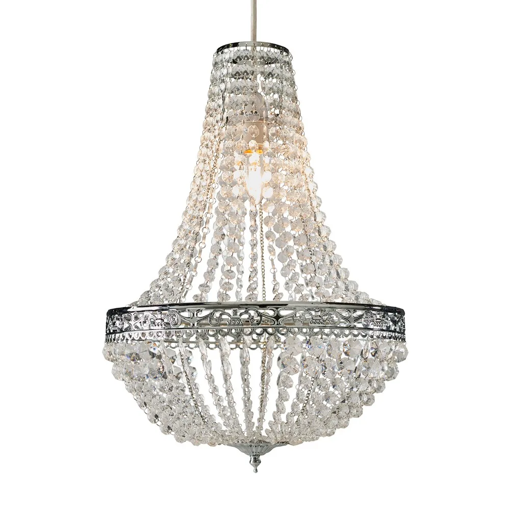 Premium Vintage Crystal Chandelier Ceiling Light Shade Drop Light Easy Fitting Charlotte Pendant Lampshade Without cord kit