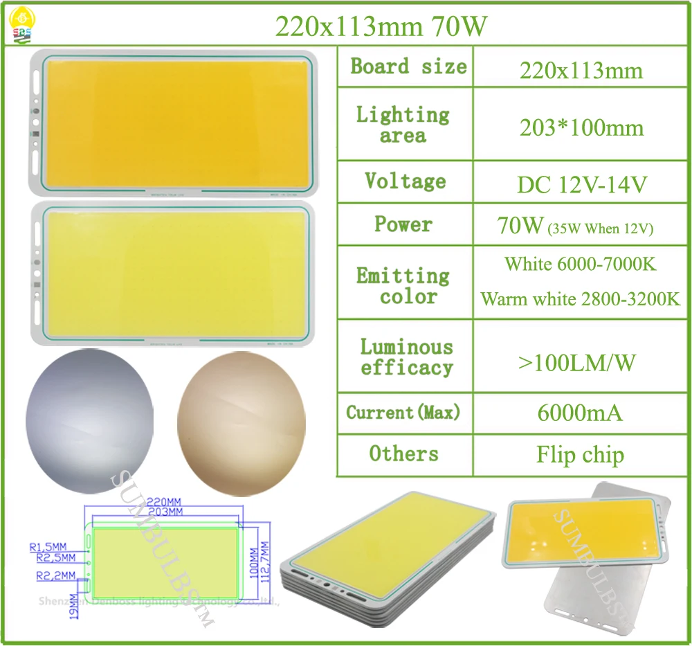 DC 12V All Size COB LED Strip Panel Light 2W-300W Module Bar Bulb for DIY Night Stage Effect Lamp