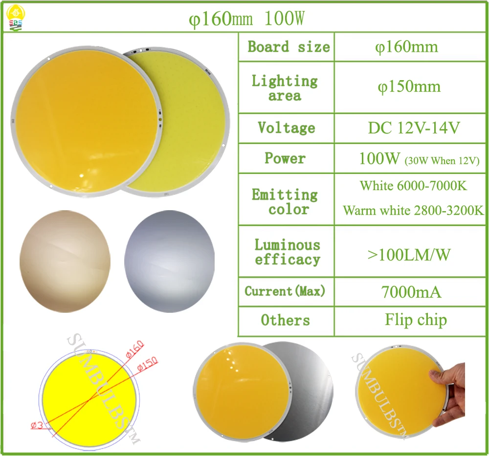 DC 12V All Size COB LED Strip Panel Light 2W-300W Module Bar Bulb for DIY Night Stage Effect Lamp