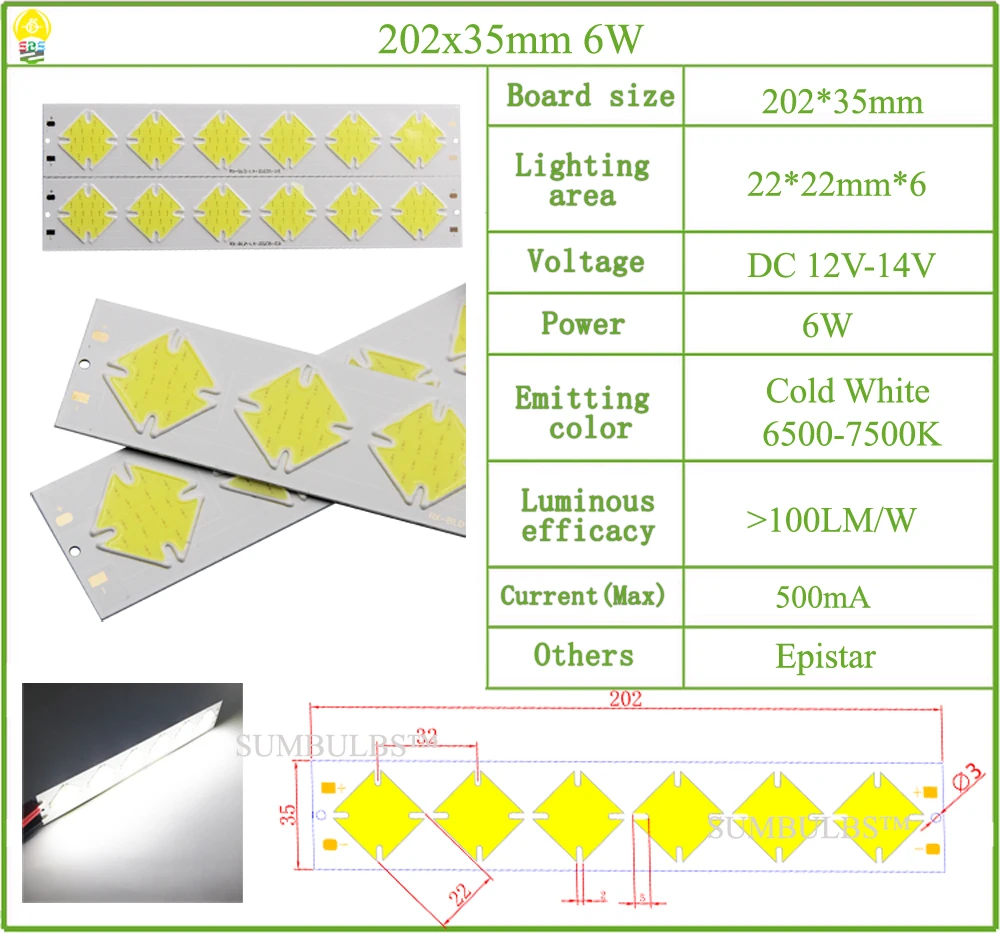 DC 12V All Size COB LED Strip Panel Light 2W-300W Module Bar Bulb for DIY Night Stage Effect Lamp