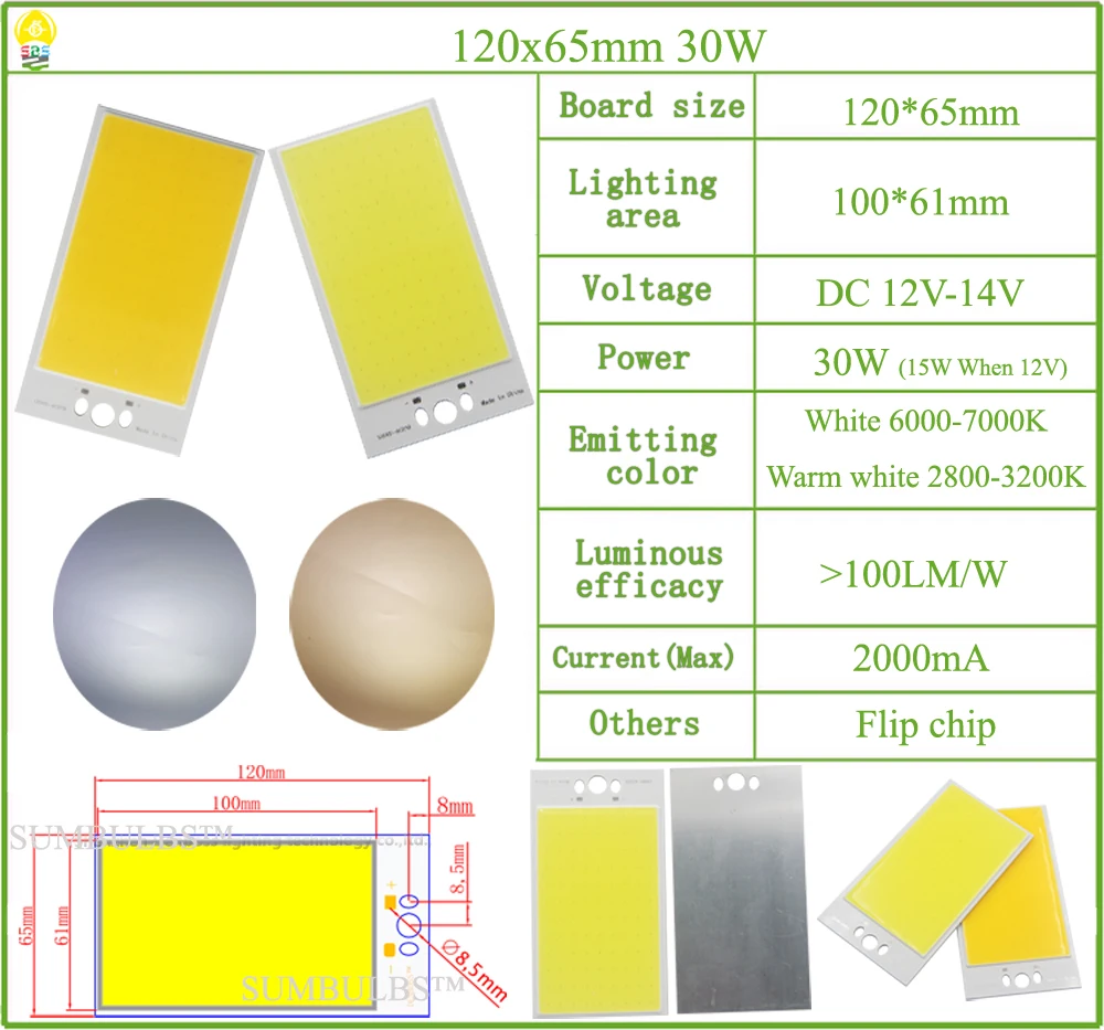 DC 12V All Size COB LED Strip Panel Light 2W-300W Module Bar Bulb for DIY Night Stage Effect Lamp