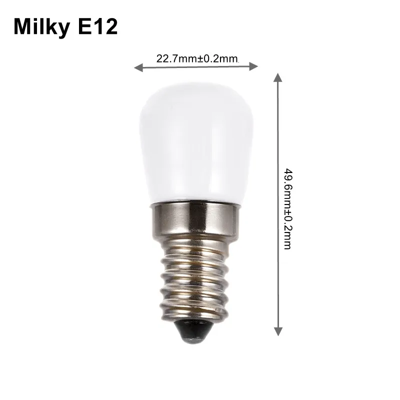 Mini 2W LED Light Bulbs E14 E12 T22 220V 110V 12V 24V 2835 SMD Refrigerator Lamp Screw Bulb For Refrigerator Freezer