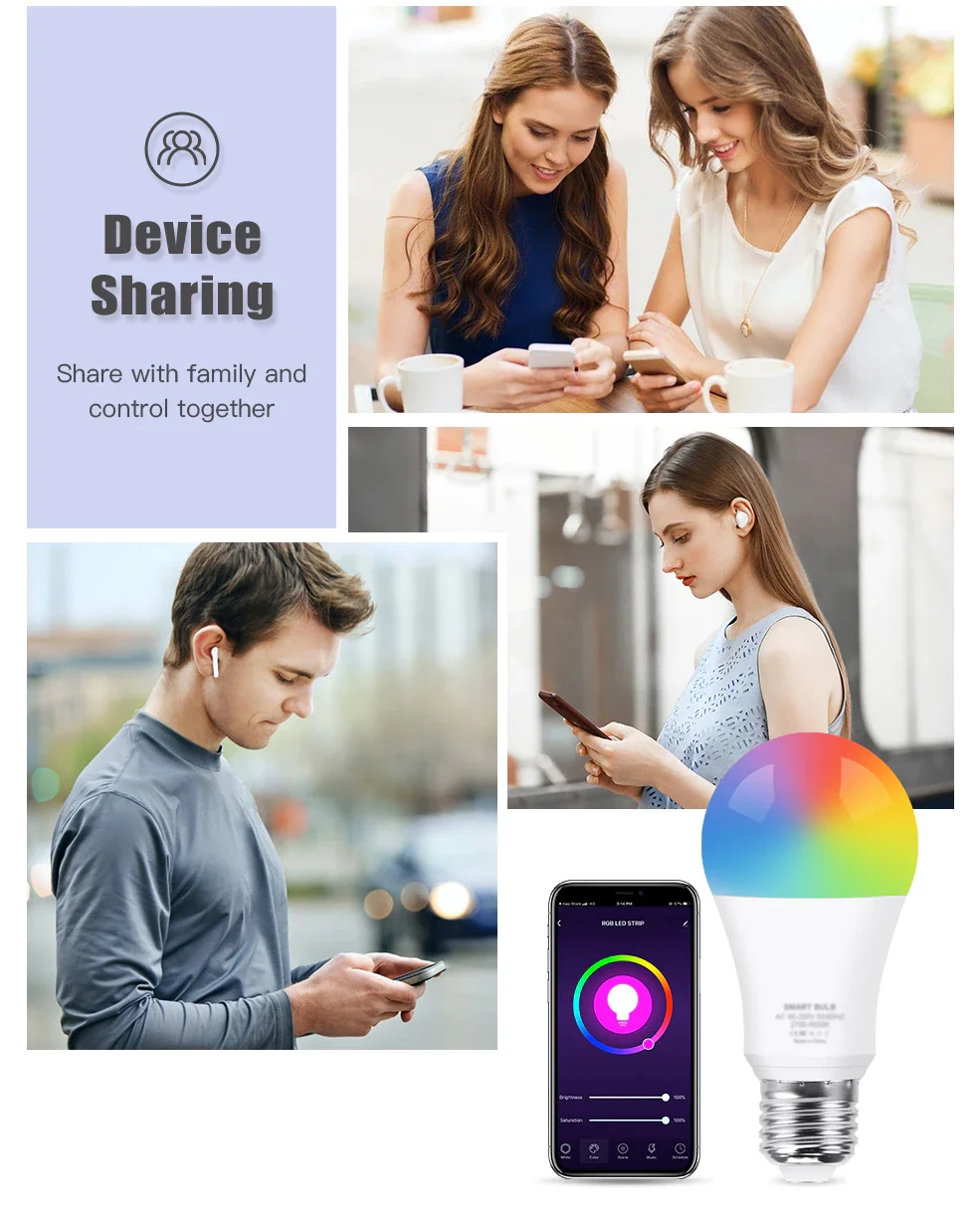 1Pcs 18W 15W Zigbee Led Light bulb RGB+WW+CW E27 Tuya Wifi Smart Home Led Lamps Compatible With Alexa Amazon Google Assistant