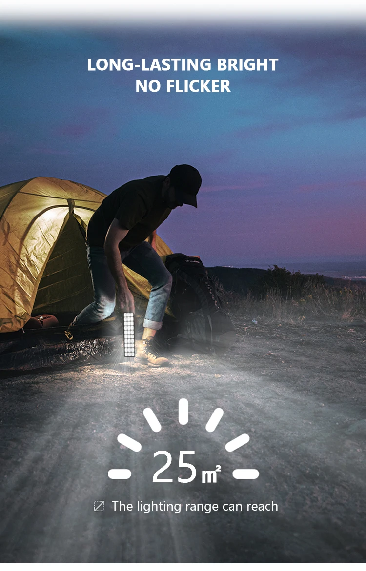 2 Modes Dimmable 30LED Rechargeable Emergency Lamp Outdoor Night Repair Lights Portable Camping Lantern for Power Outage Use
