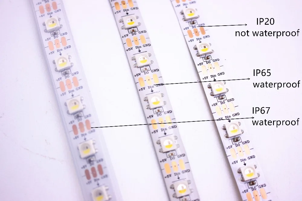 SK6812 RGBW (Similar Ws2812b) 4 in 1 1m/4m/5m 30/60/144 Leds/Pixels/M Individual Addressable Strip WW NW IP30/65/67 DC5V