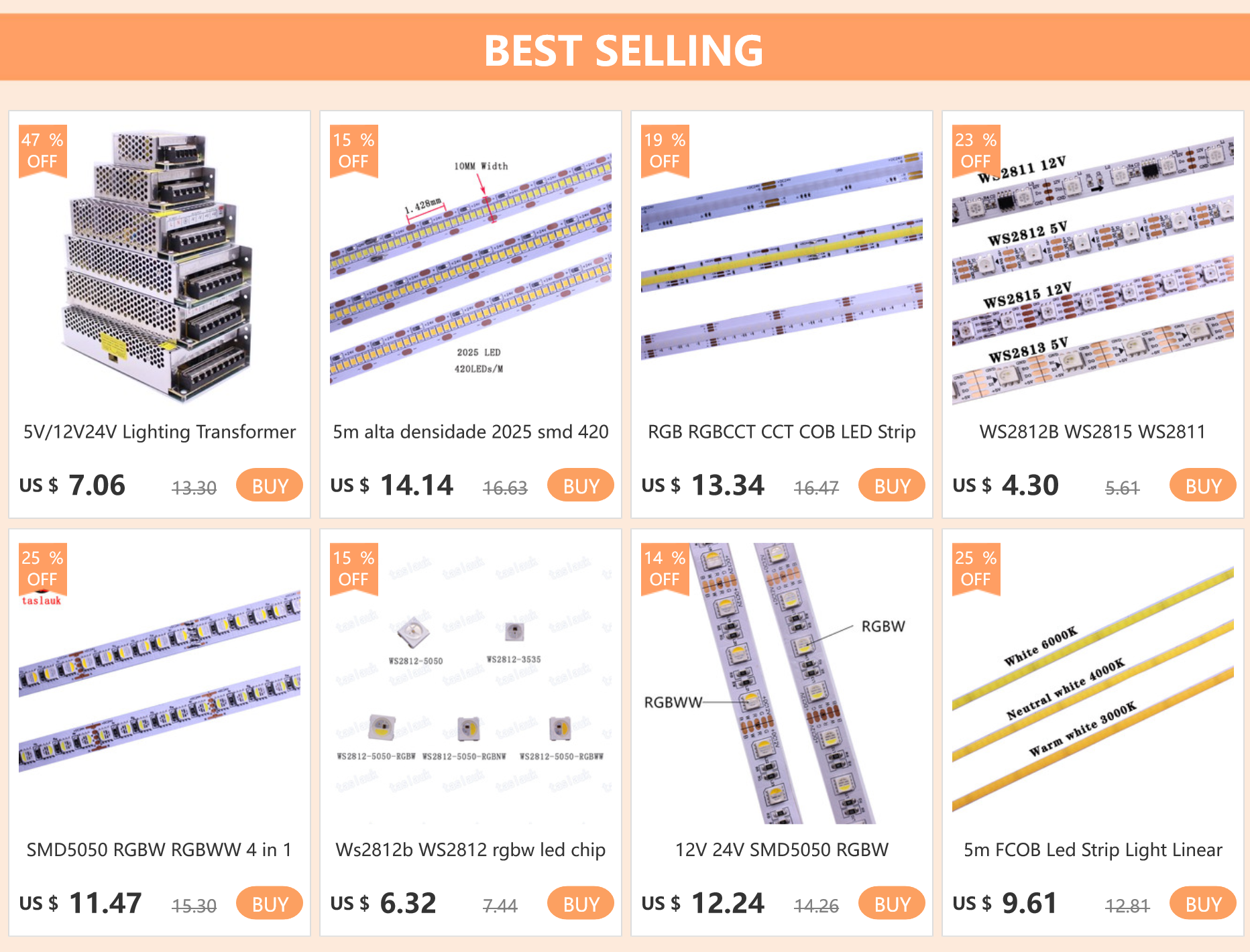 SK6812 RGBW (Similar Ws2812b) 4 in 1 1m/4m/5m 30/60/144 Leds/Pixels/M Individual Addressable Strip WW NW IP30/65/67 DC5V