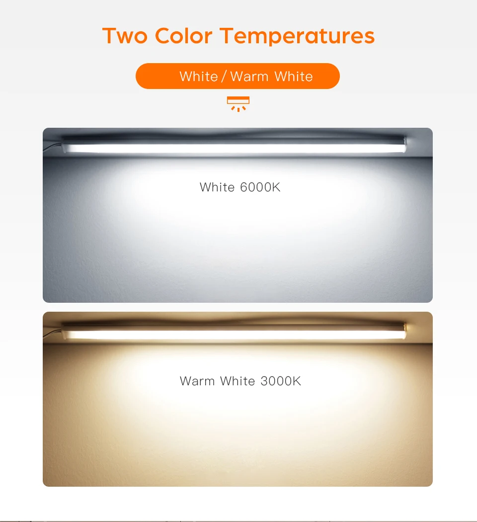Motion Touch Sensor LED Lights Wireless Light Penetrable Wood Aluminum Bar Light Cabinet Wardrobe Lamp Backlight For Kitchen