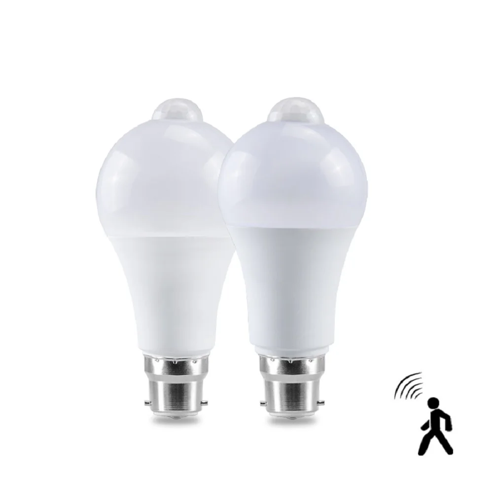 B22 12W 15W 18W 20W LED Light Bulb Motion Sensor Blub Led Light 85-265V LED Lamp PIR Sensor Light Auto Light Home Parking Light