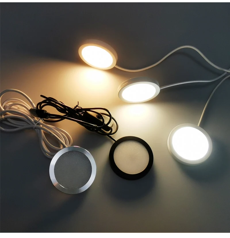 LED Spotlight USB 5V Ultra-thin Cabinet Mini Lamp with Switch 3w 5w 7w Display Jewelry Ceiling Spotlight with 3M Sticker Indoor