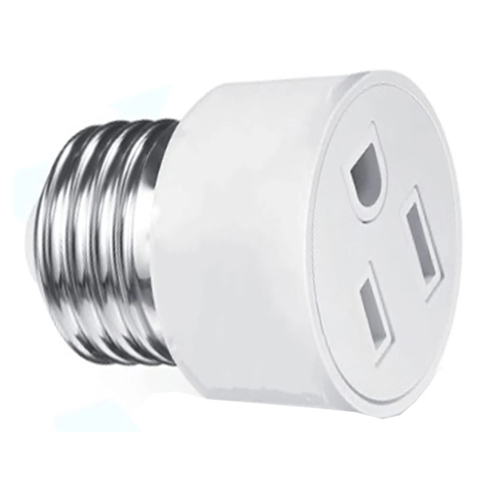 1pcs E27 to EU US Converter Lamp Socket Screw LED Bulb Lighting E27 European America Plug Socket Light Holder White
