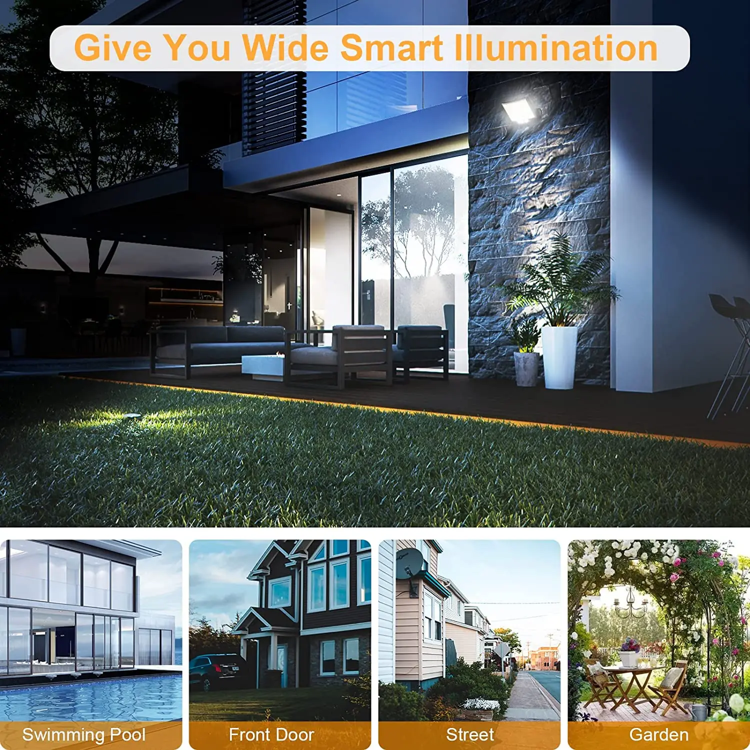 106LED Split Solar Lamp 3 Lighting Mode Outdoor Decoration Sunlight Wall Light PIR Motion Sensor Waterproof Garden Garage Lamp