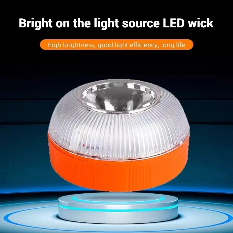 Car Emergency Beacon Light USB Rechargeable Magnetic Induction Auto Strobe Flashing Warning Light Help Flash Safety Signal Lamp