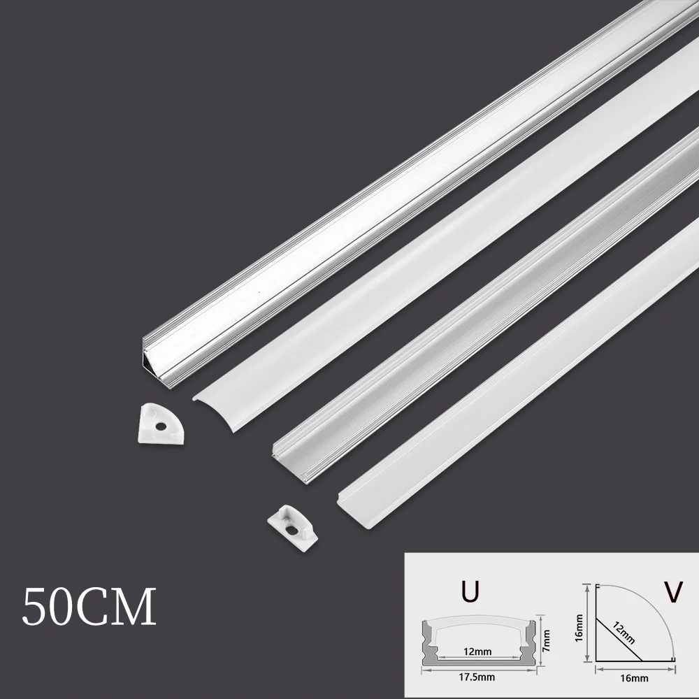1-30pcs/Lot perfil aluminio led Corner Aluminium Profile Channel Holder for LED Strip Light Bar Cabinet Lamp Kitchen Closet