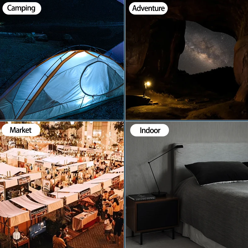MOSLIGHTING Rechargeable Camping Strong Light Magnet Zoom Torch Tent lantern working maintenance lighting 80W Outdoors LED USB