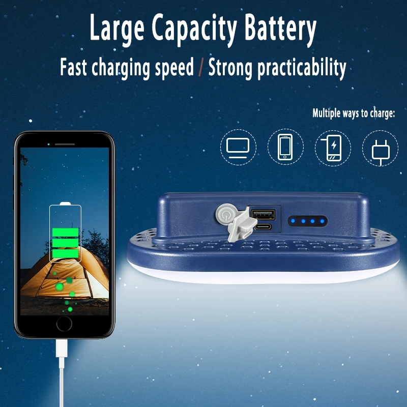 MOSLIGHTING Rechargeable Camping Strong Light Magnet Zoom Torch Tent lantern working maintenance lighting 80W Outdoors LED USB