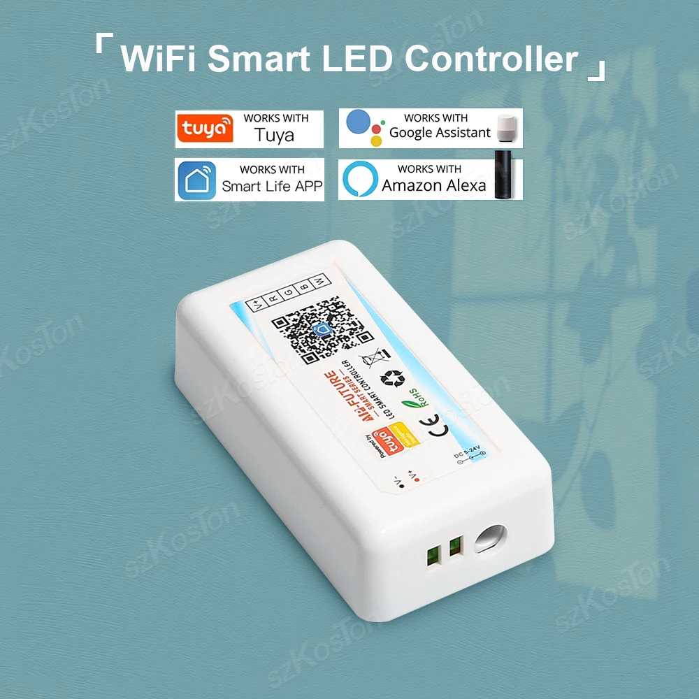 Tuya WiFi Smart LED Controller DC5V-24V RGB/RGBW/RGBCCT Single Color Dimmer LED Strip Remote Control Works with Alexa Google