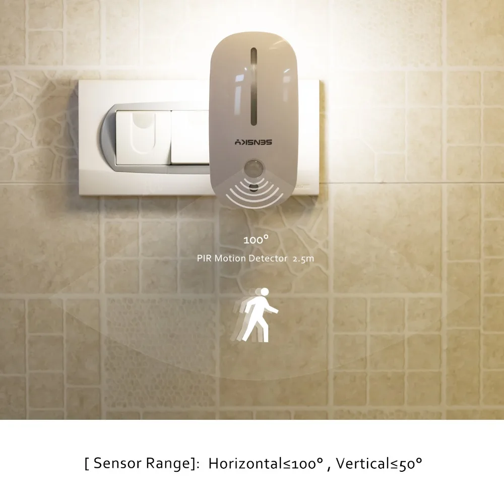 SENSKY Motion Sensor LED Night Light US PLUG EU PLUG UK PLUG For Hallway Pathway